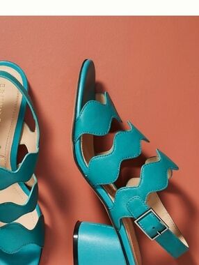 Anthropologie Bruno Premi Scalloped Heeled Sandals